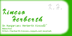 kincso herberth business card